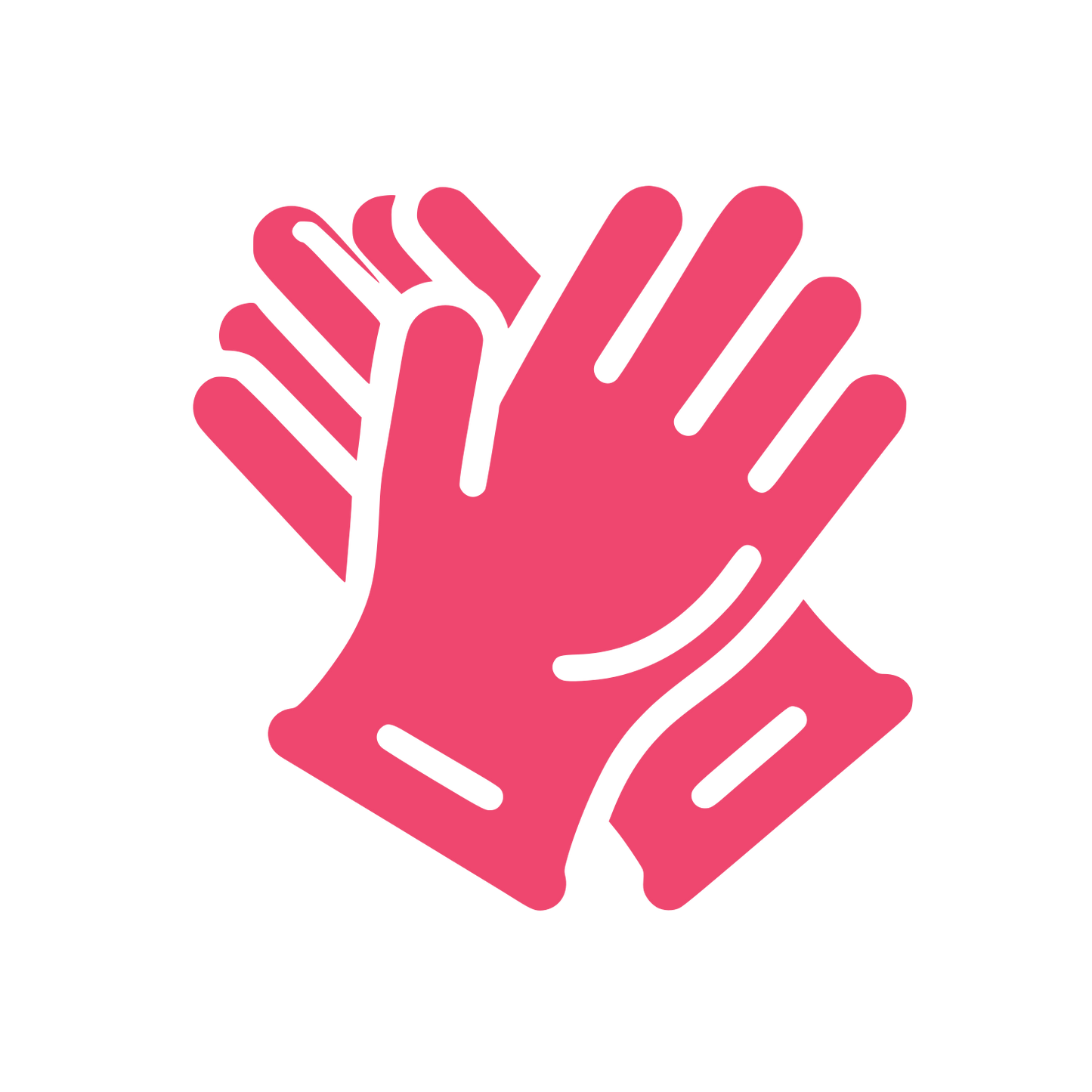 Overlapping Hands Logo #EF476F