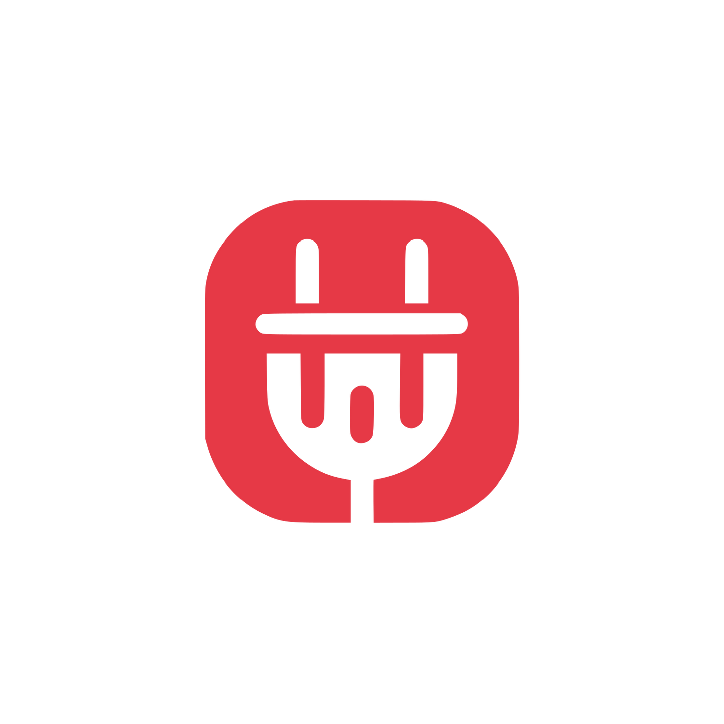 Electric Plug Square Logo #E63946