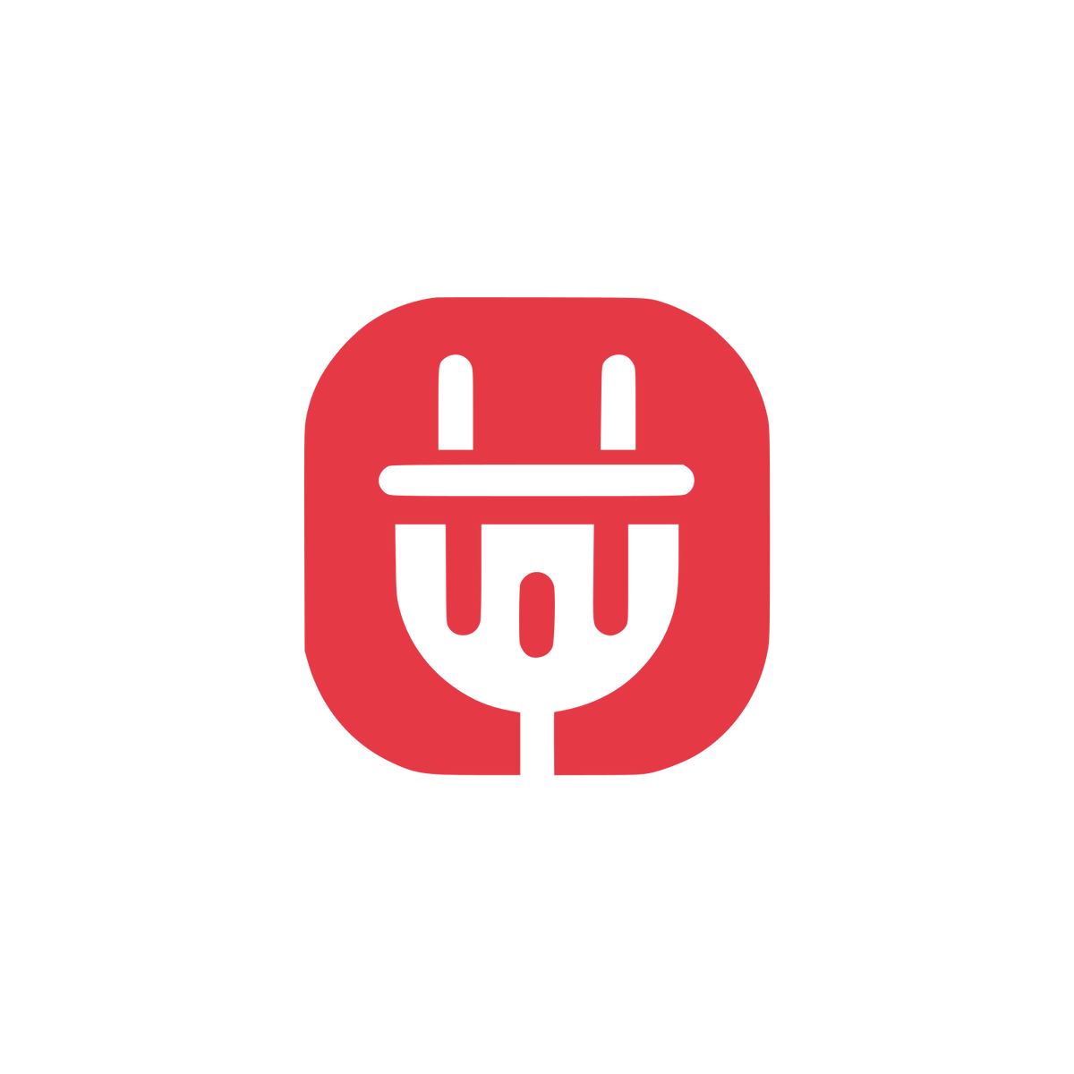 Electric Plug Square Logo #E63946