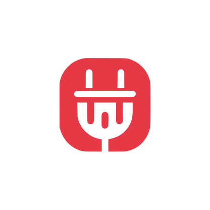 Electric Plug Square Logo #E63946