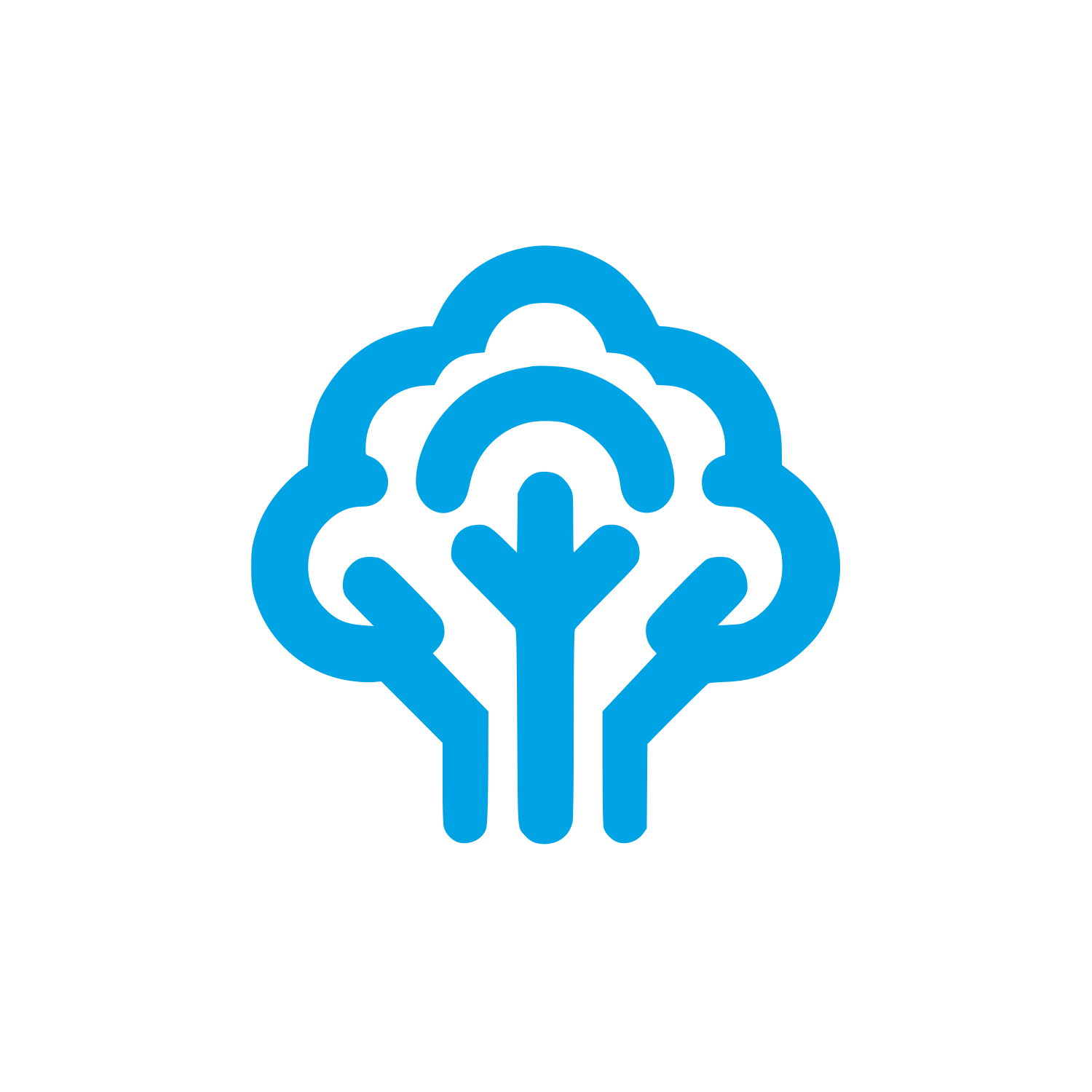 Tree Logo Design #00a3e4