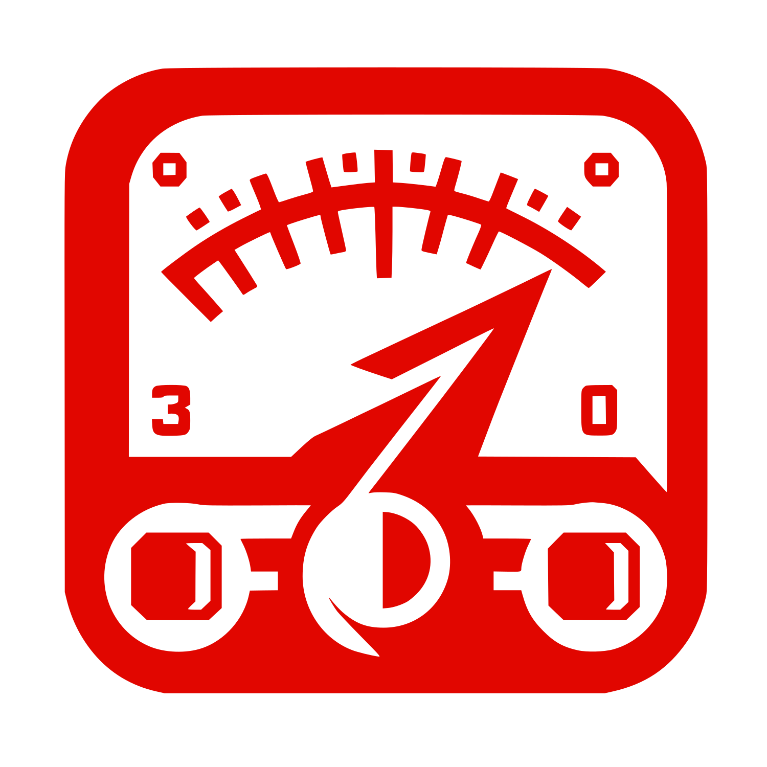 Speedometer Lightning Bolt Logo #E10600