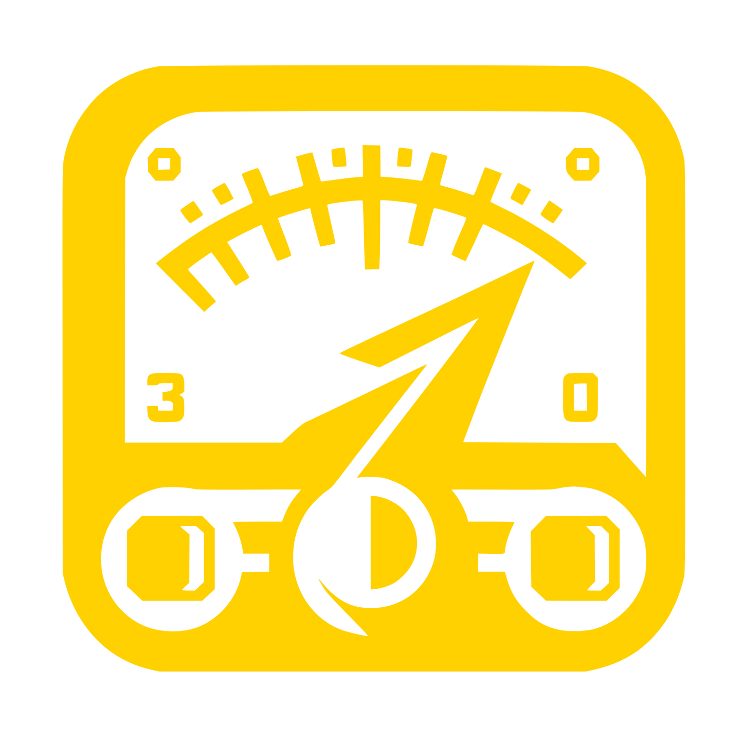 Speedometer Lightning Bolt Logo #FFD100