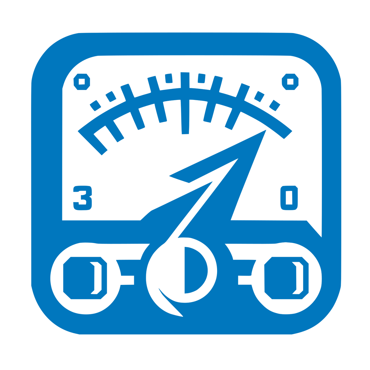 Speedometer Lightning Bolt Logo #0077BE