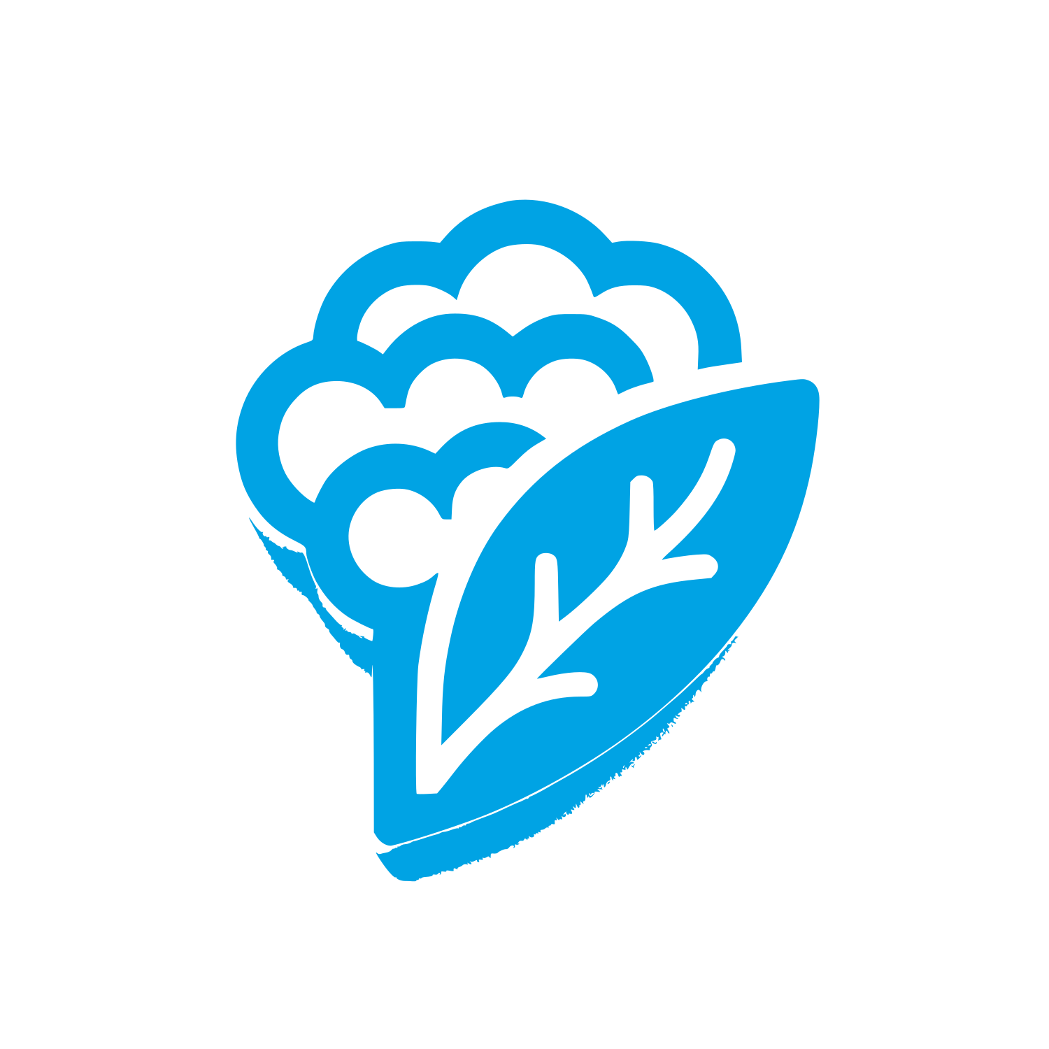 Logo with Leaf Design #00a3e4
