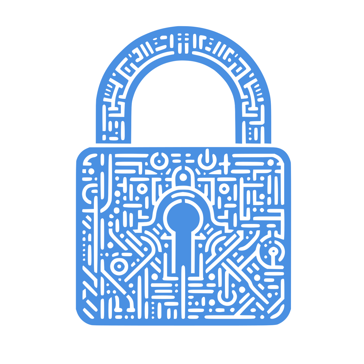 Padlock Circuit Pattern Logo #4A90E2