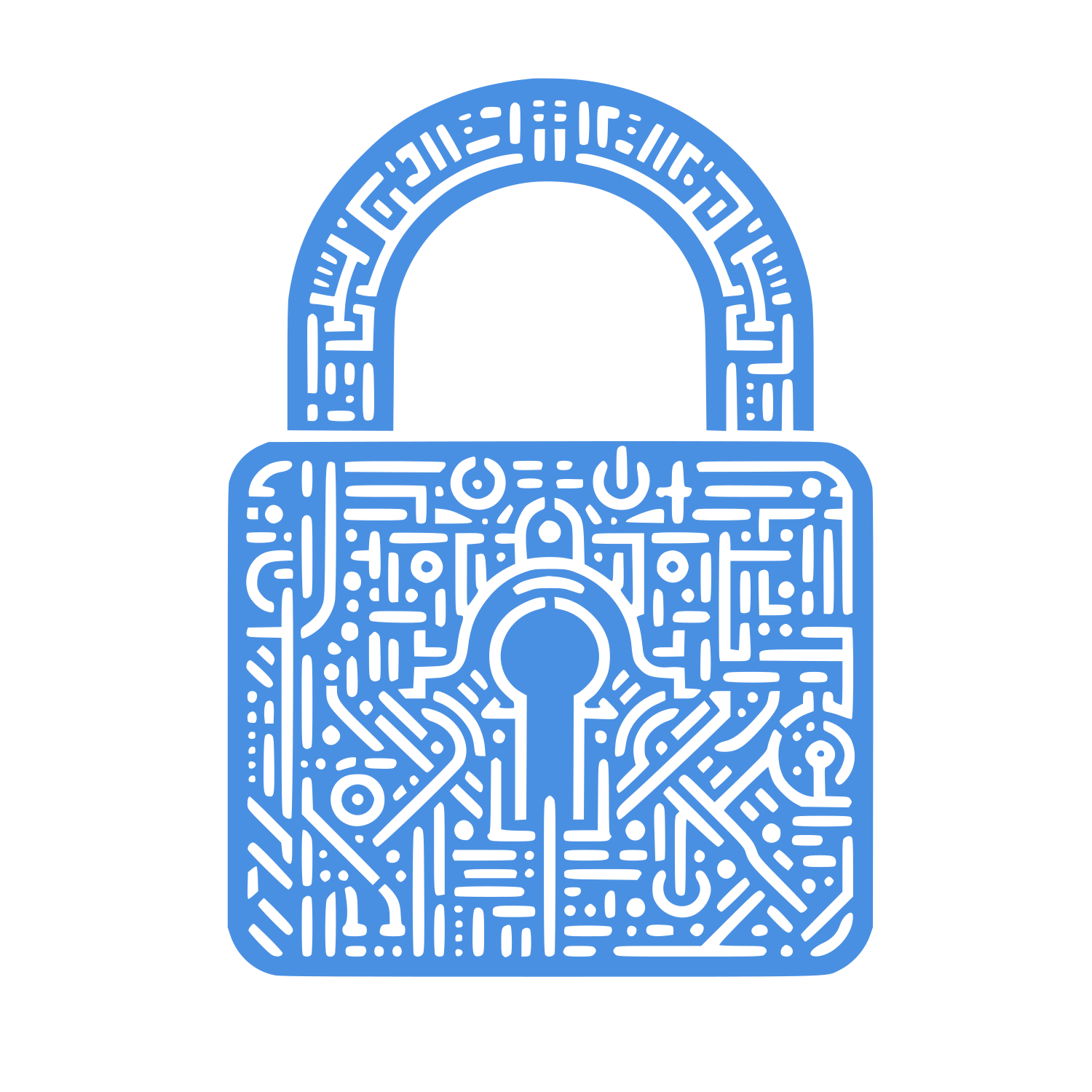 Padlock Circuit Pattern Logo #4A90E2