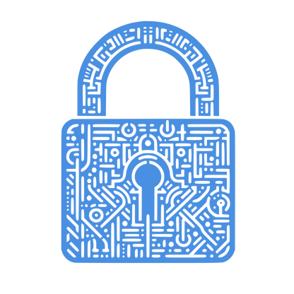 Padlock Circuit Pattern Logo #4A90E2