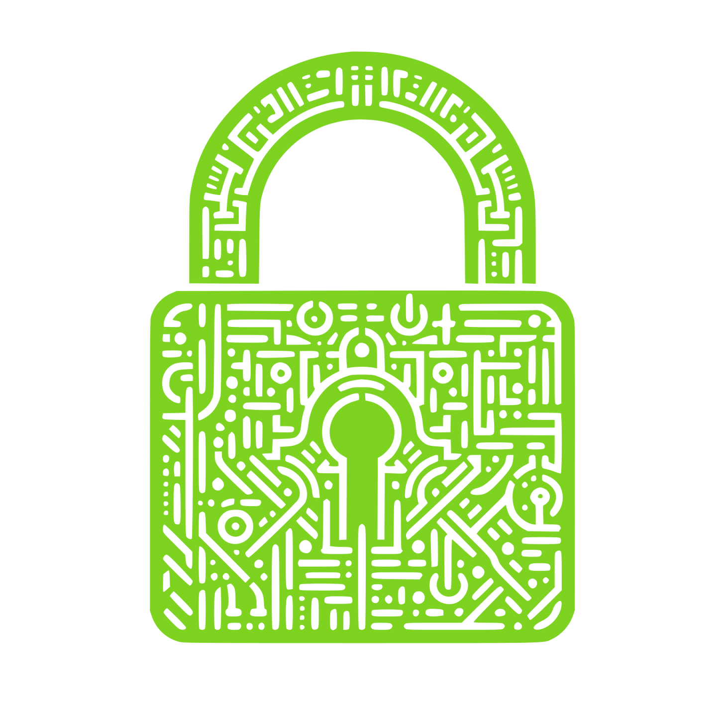 Padlock Circuit Pattern Logo #7ED321