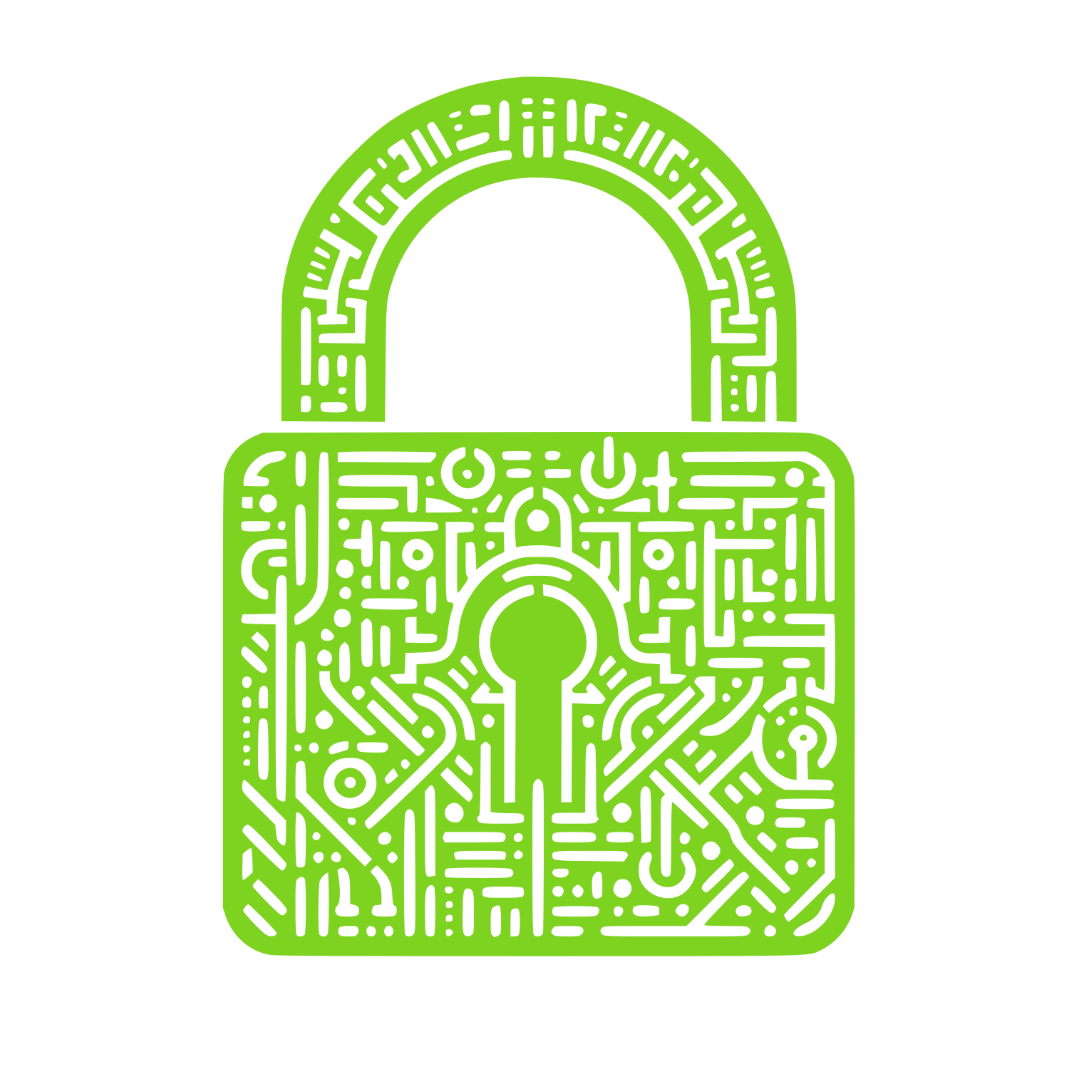 Padlock Circuit Pattern Logo #7ED321