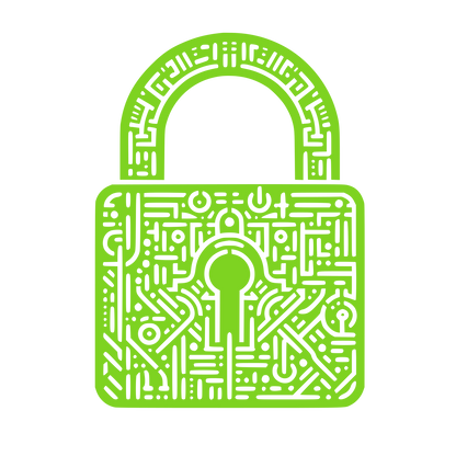 Padlock Circuit Pattern Logo #7ED321