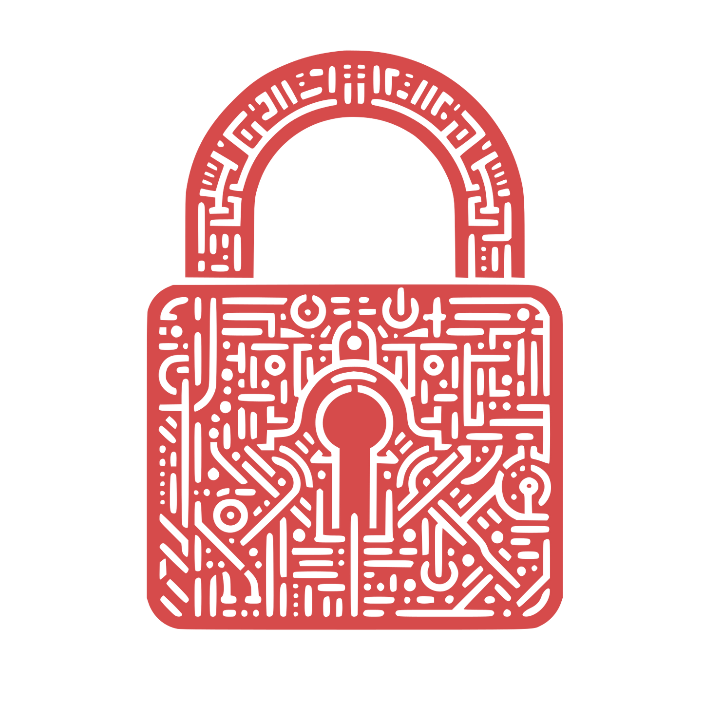 Padlock Circuit Pattern Logo #D64B4B