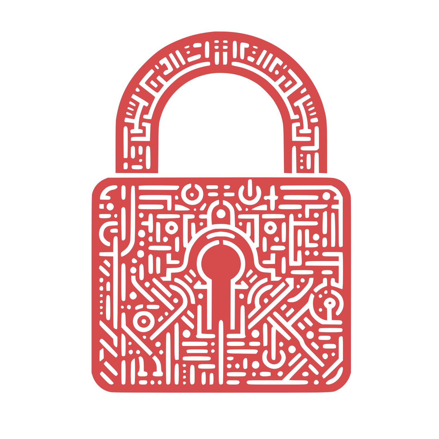 Padlock Circuit Pattern Logo #D64B4B