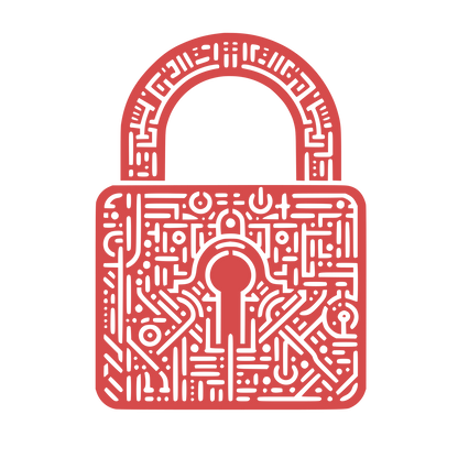 Padlock Circuit Pattern Logo #D64B4B