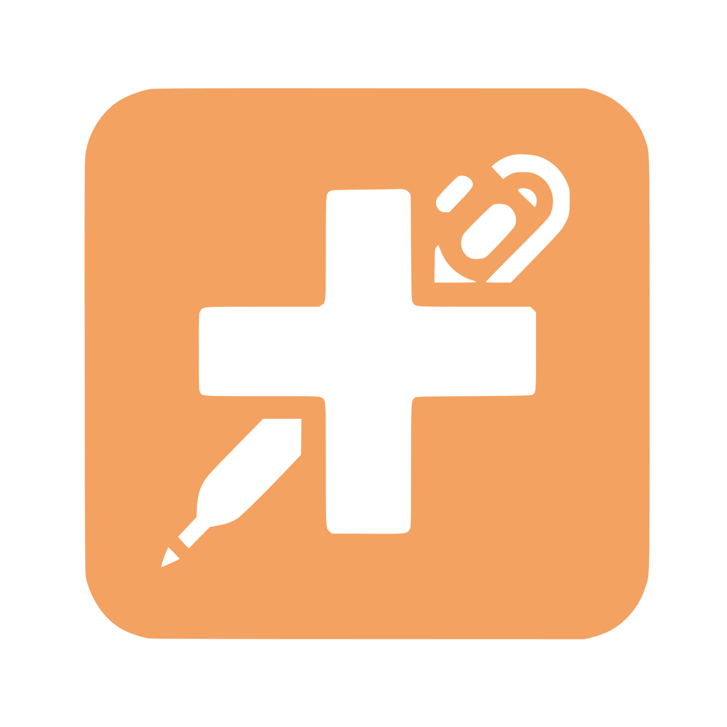 Medical Cross Capsule Logo #F4A261