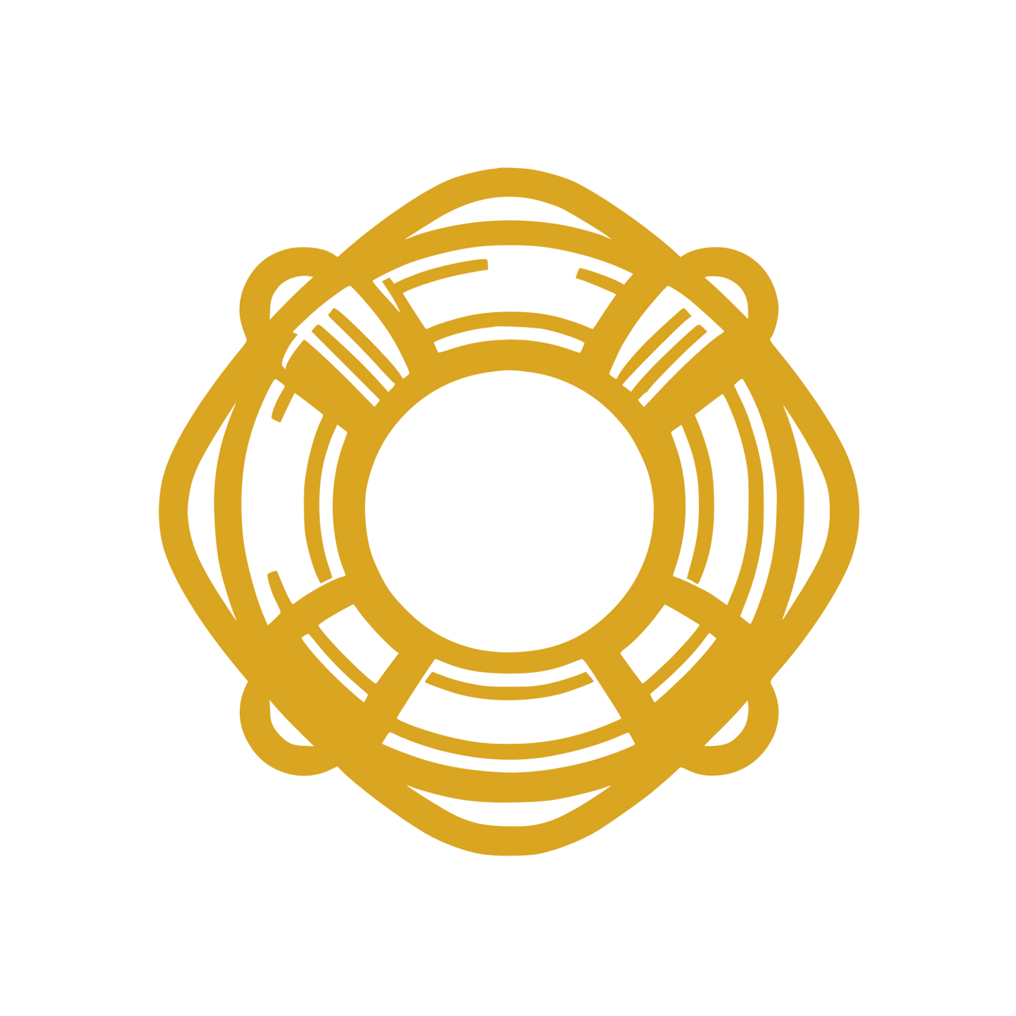 Intertwined Bands Circle Logo #DAA520