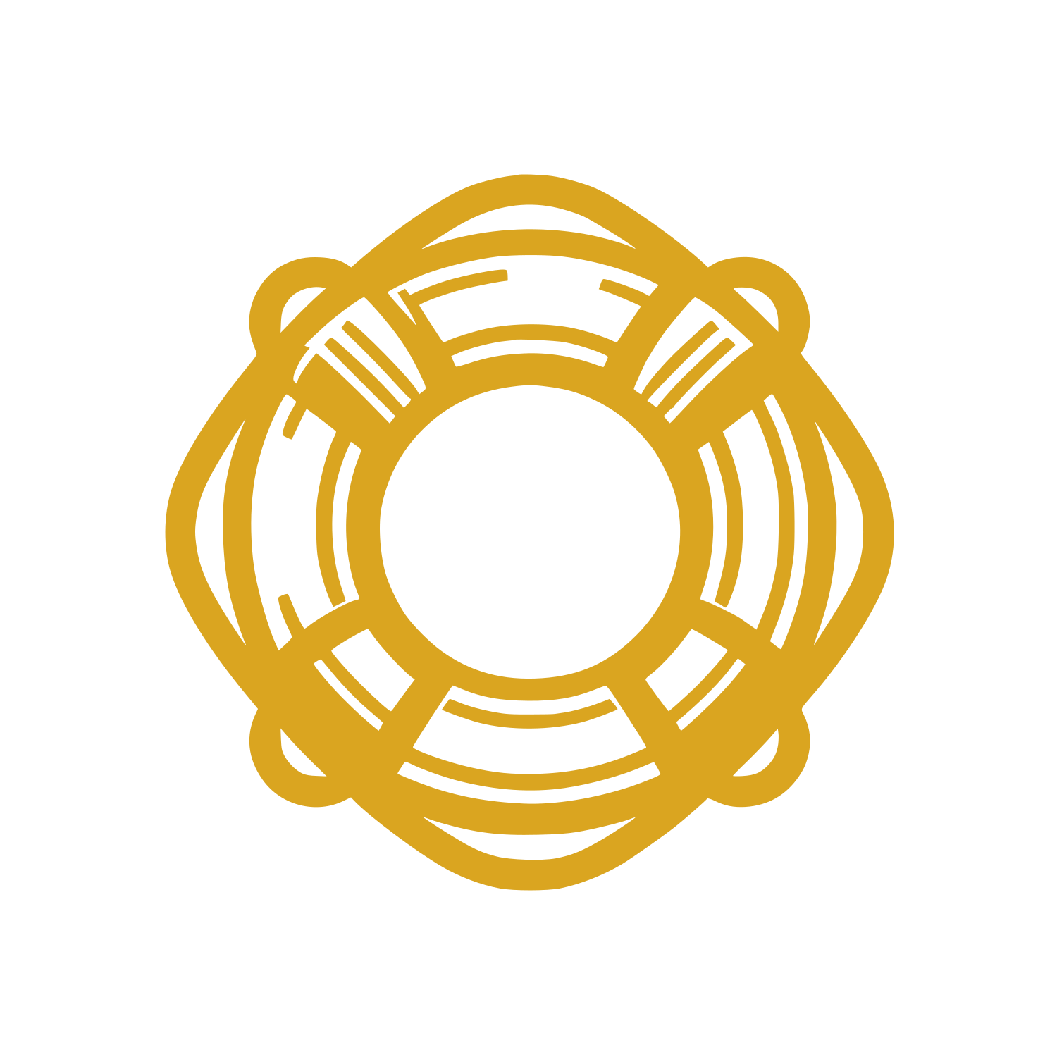 Intertwined Bands Circle Logo #DAA520