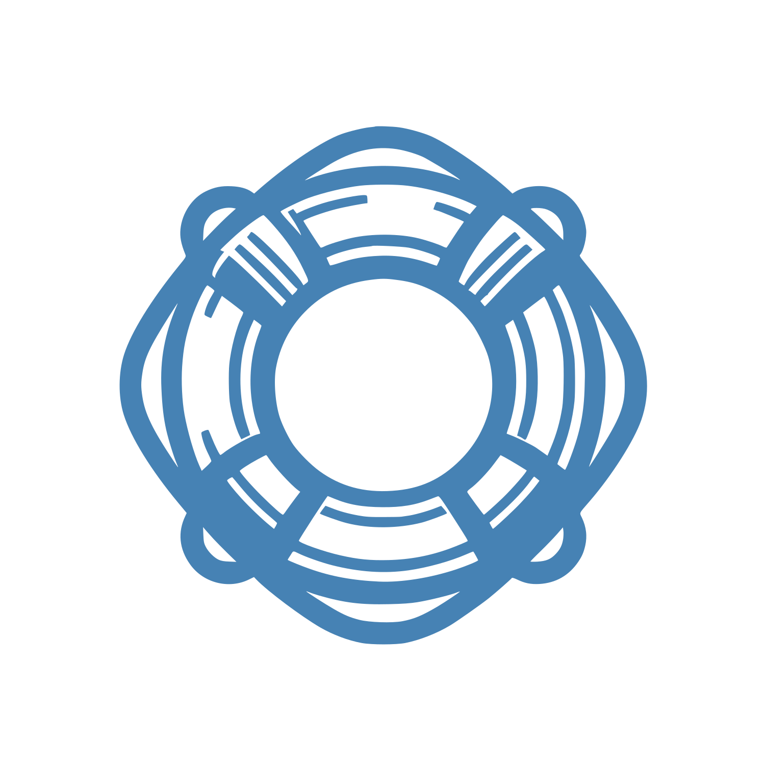 Intertwined Bands Circle Logo #4682B4
