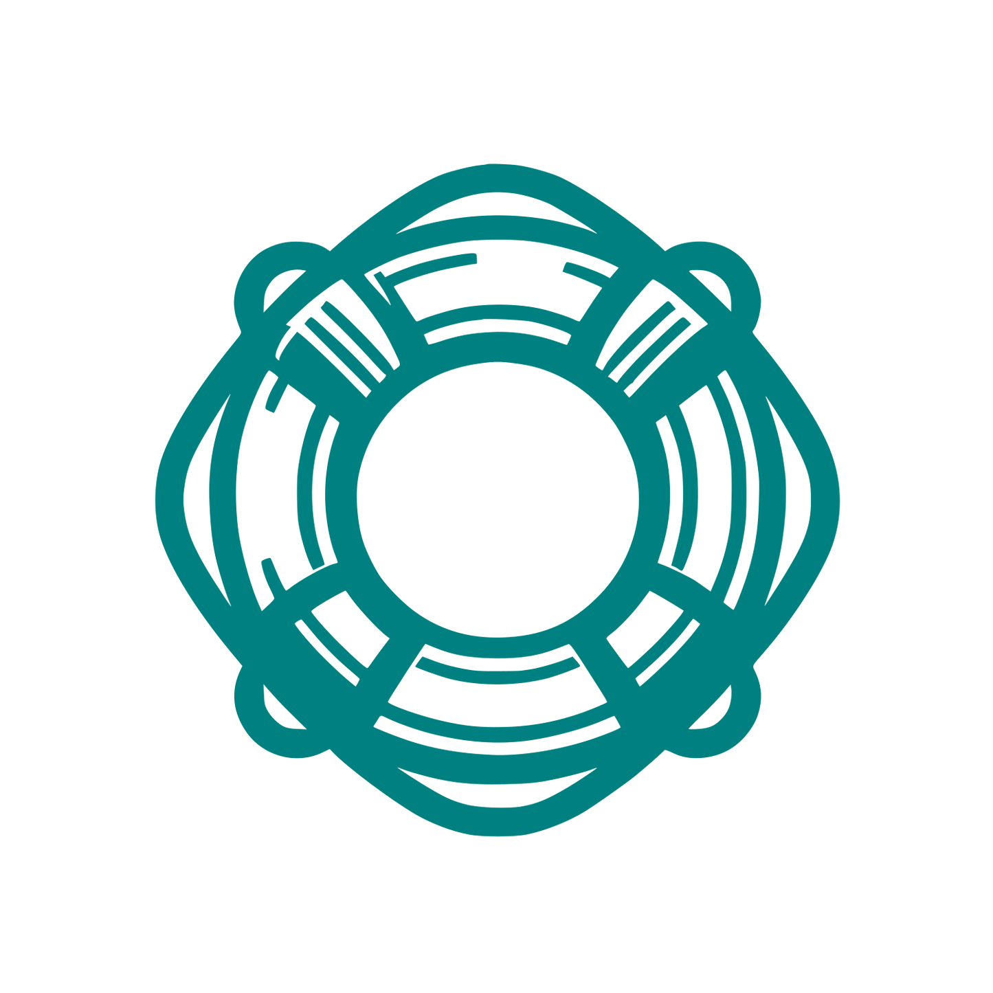 Intertwined Bands Circle Logo #008080