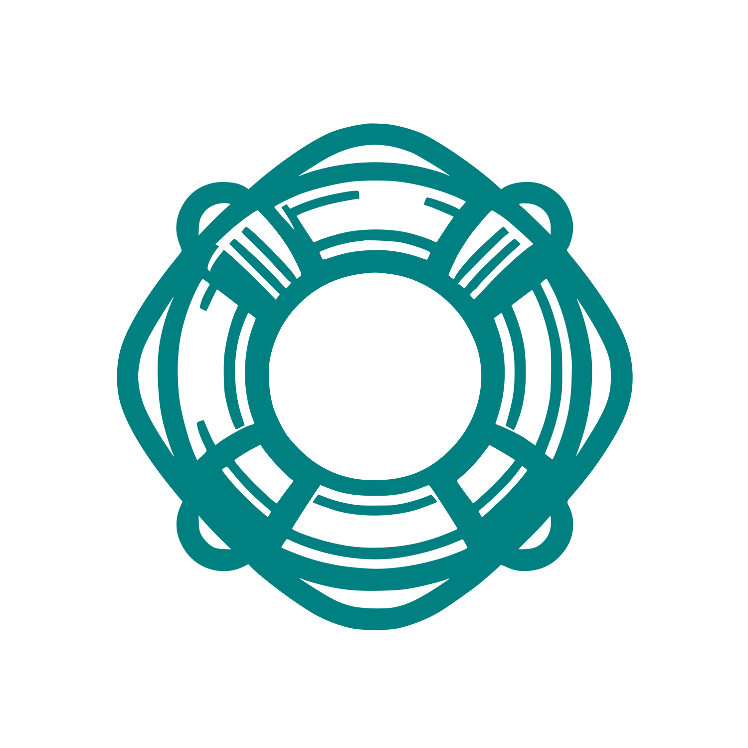 Intertwined Bands Circle Logo #008080