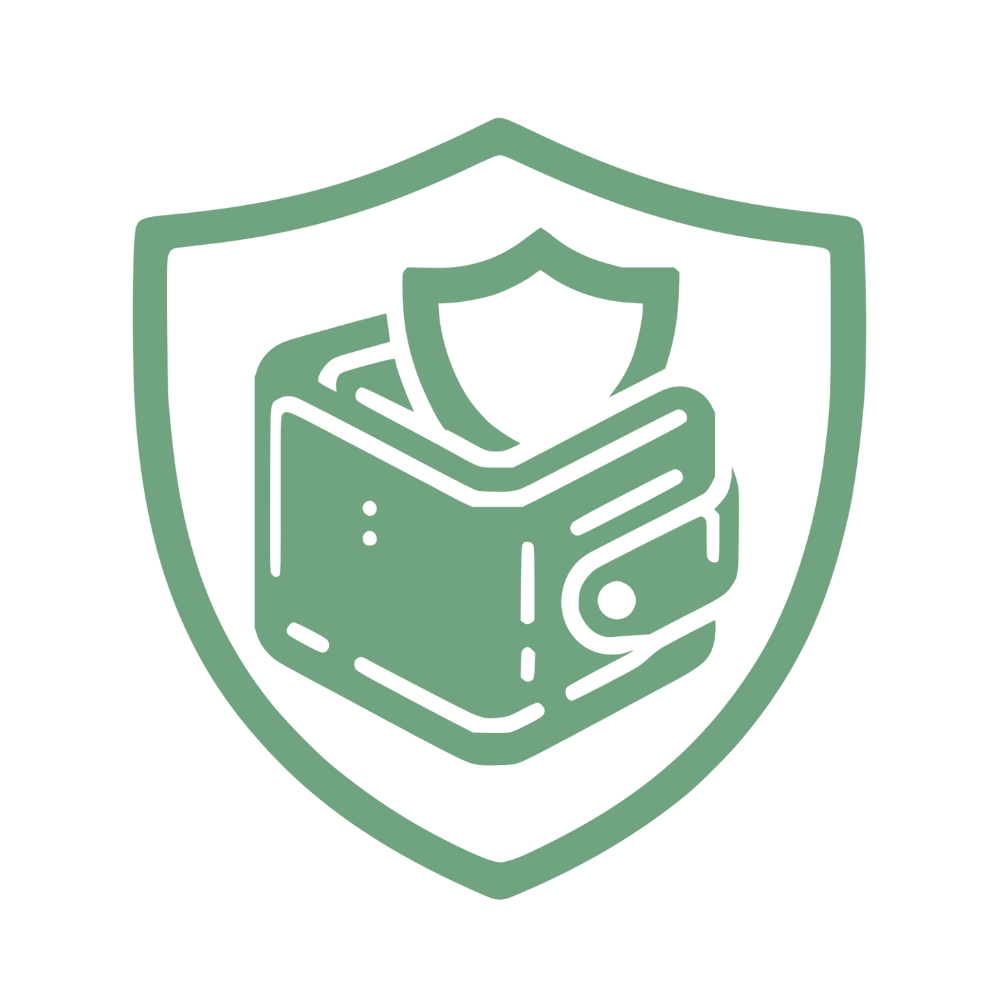 Shield Wallet Logo #70A37F