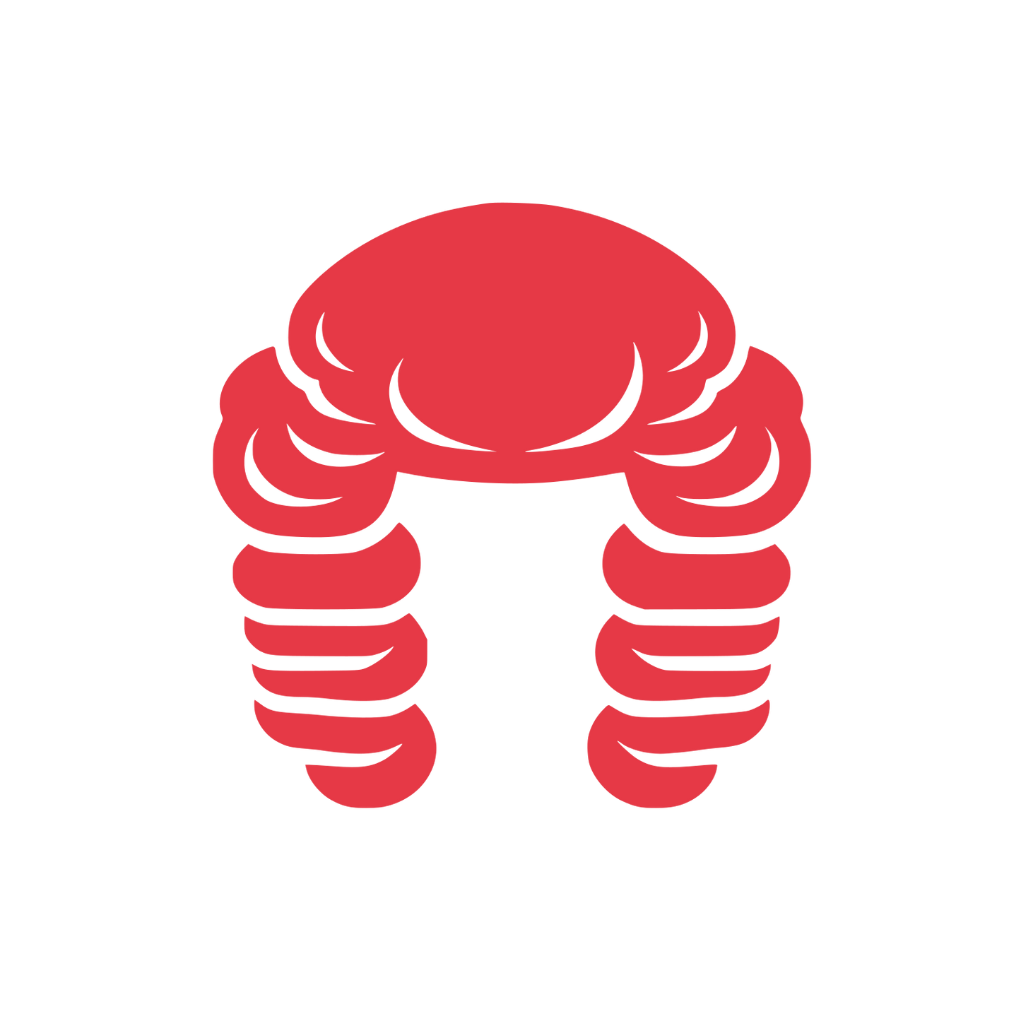 Crab Silhouette Circle Logo #E63946