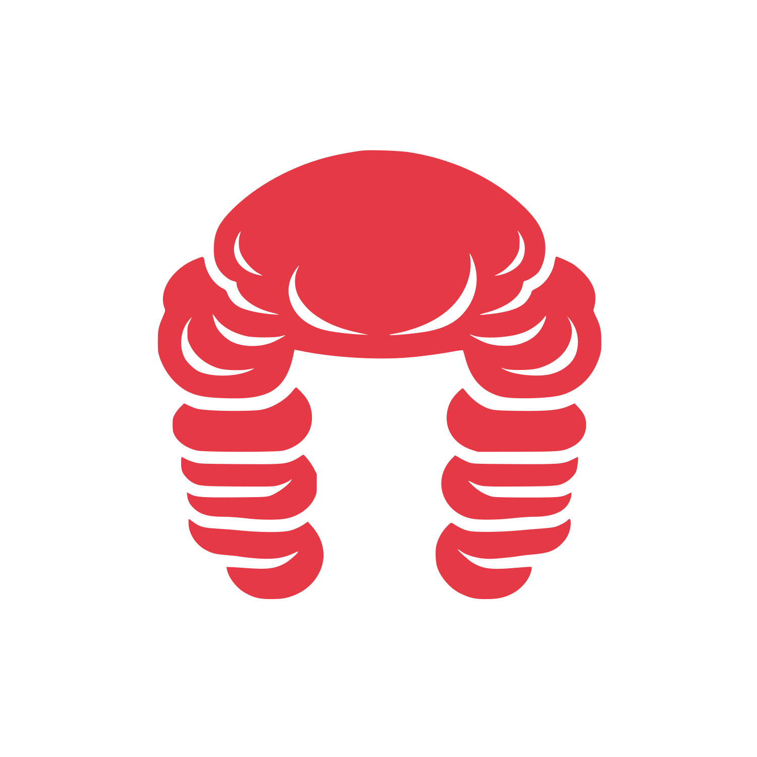 Crab Silhouette Circle Logo #E63946