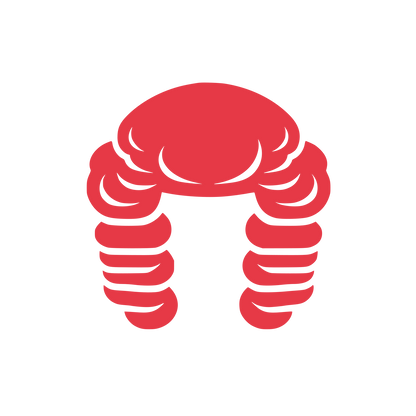 Crab Silhouette Circle Logo #E63946