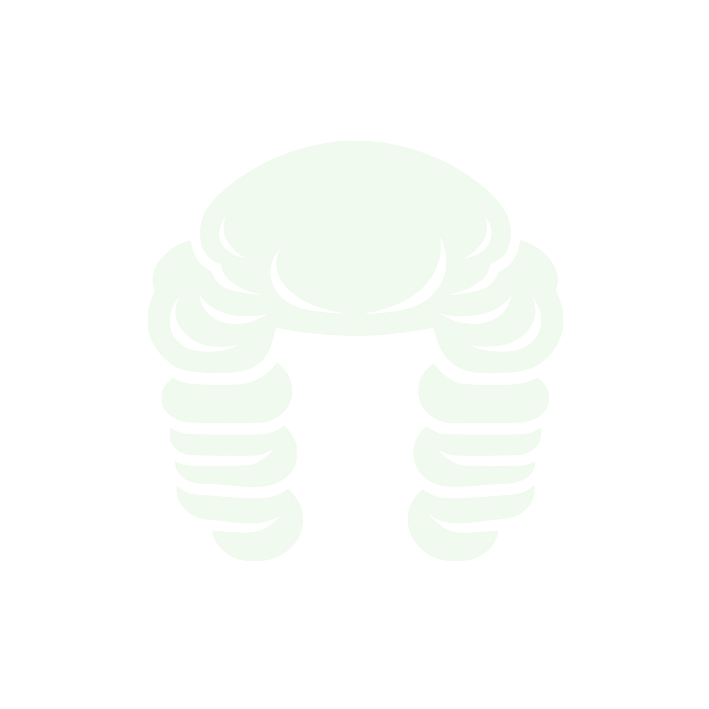 Crab Silhouette Circle Logo #F1FAEE