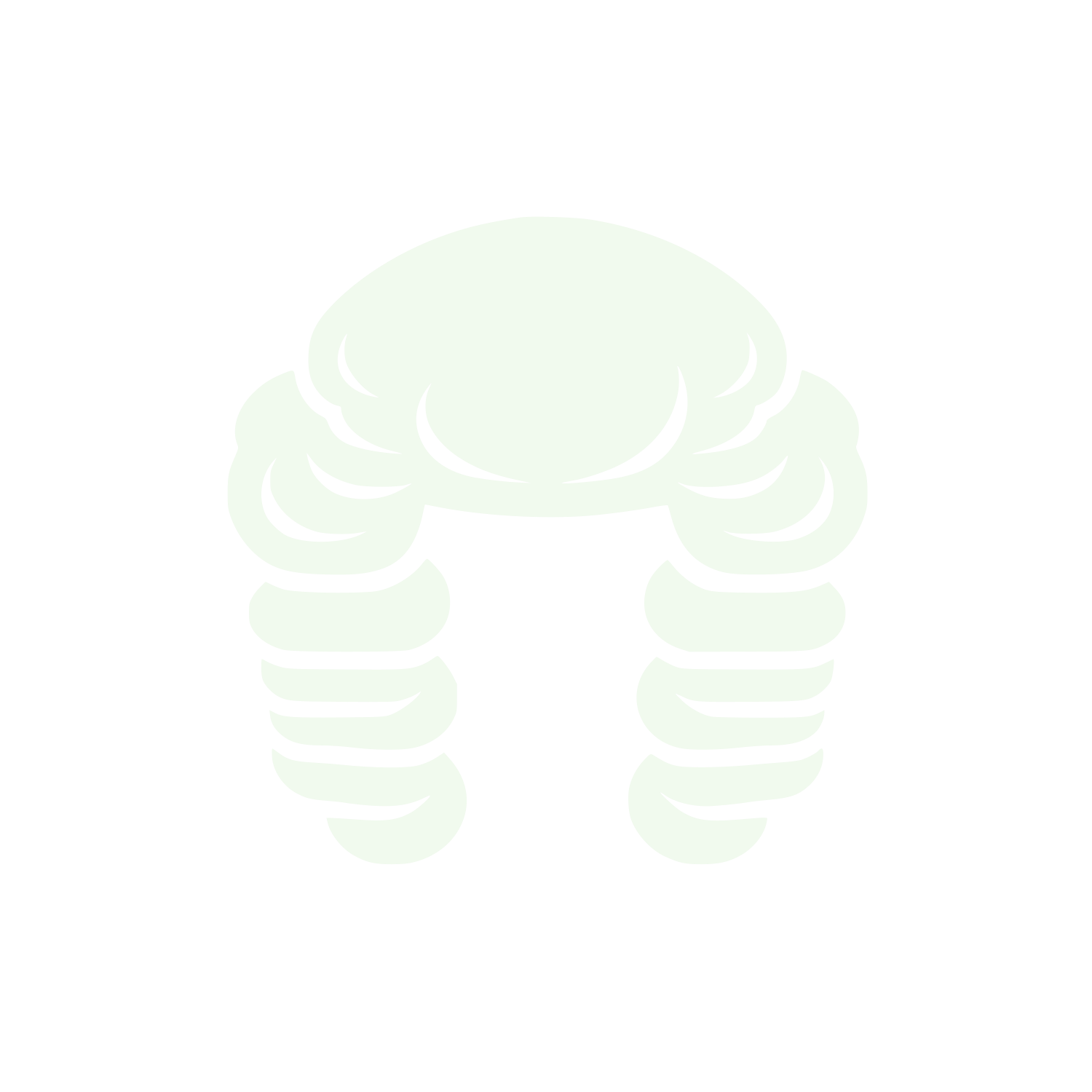Crab Silhouette Circle Logo #F1FAEE