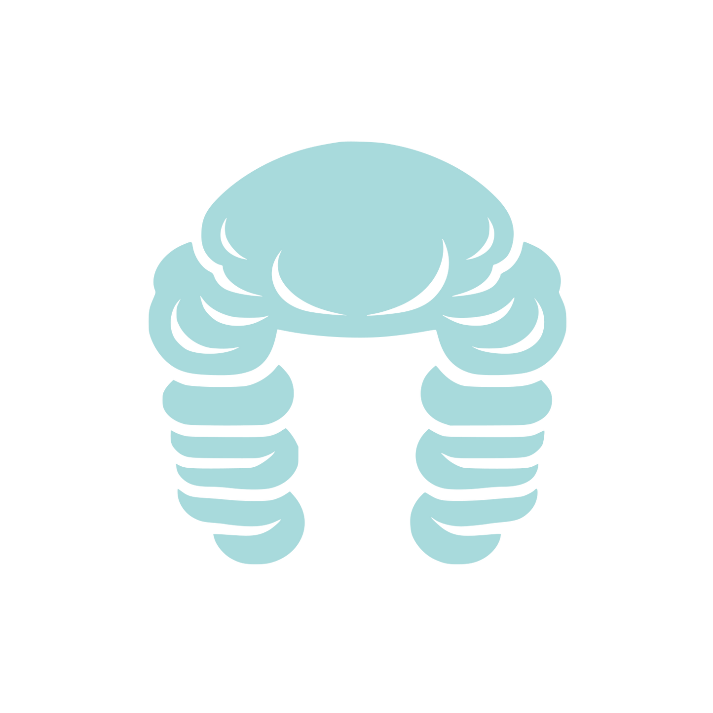 Crab Silhouette Circle Logo #A8DADC