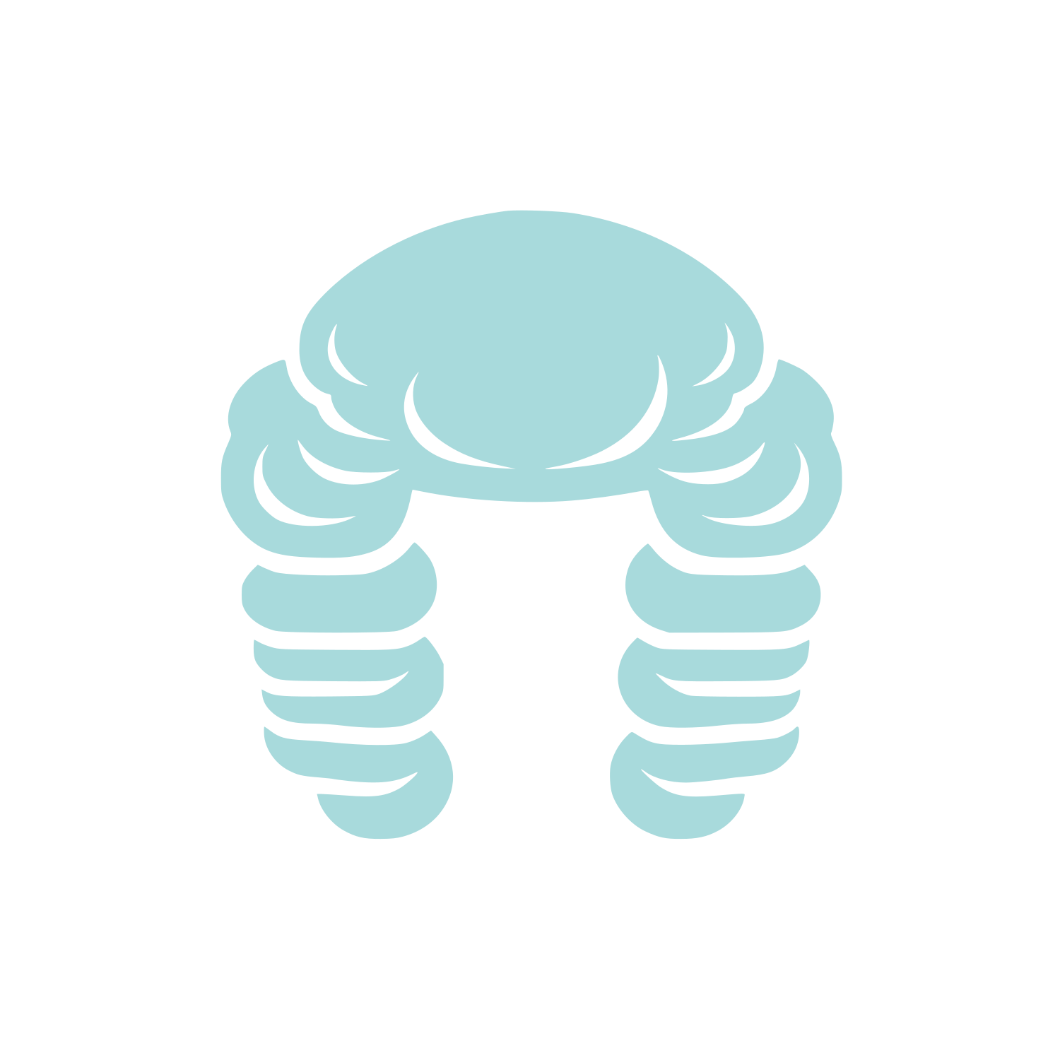 Crab Silhouette Circle Logo #A8DADC