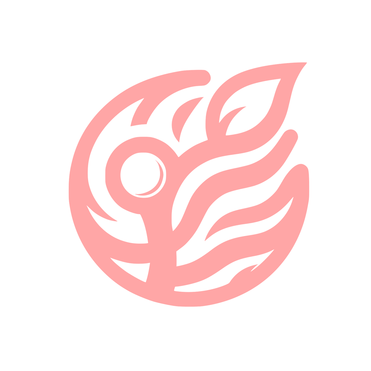 Leaf and Circle Logo #ffa6a6
