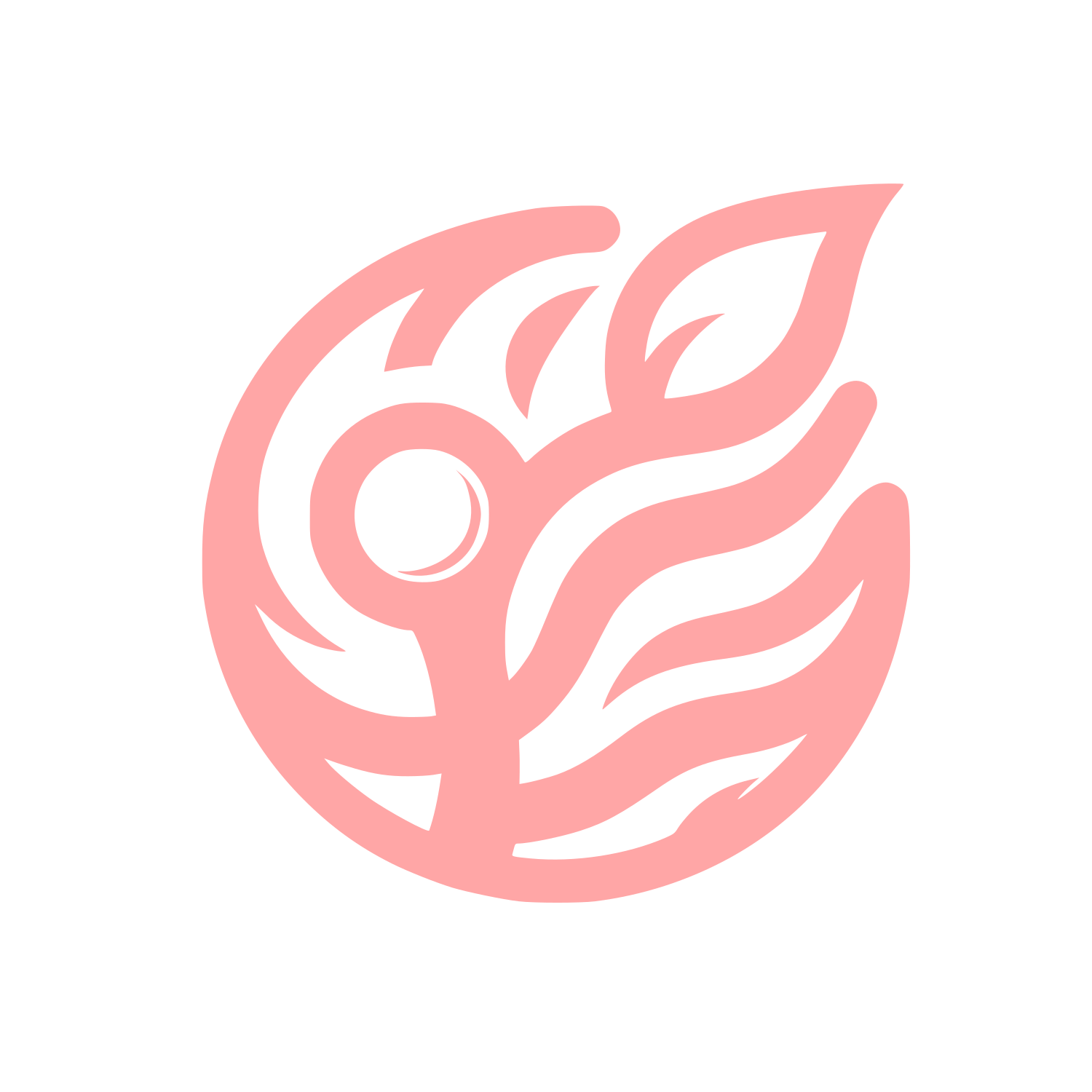 Leaf and Circle Logo #ffa6a6