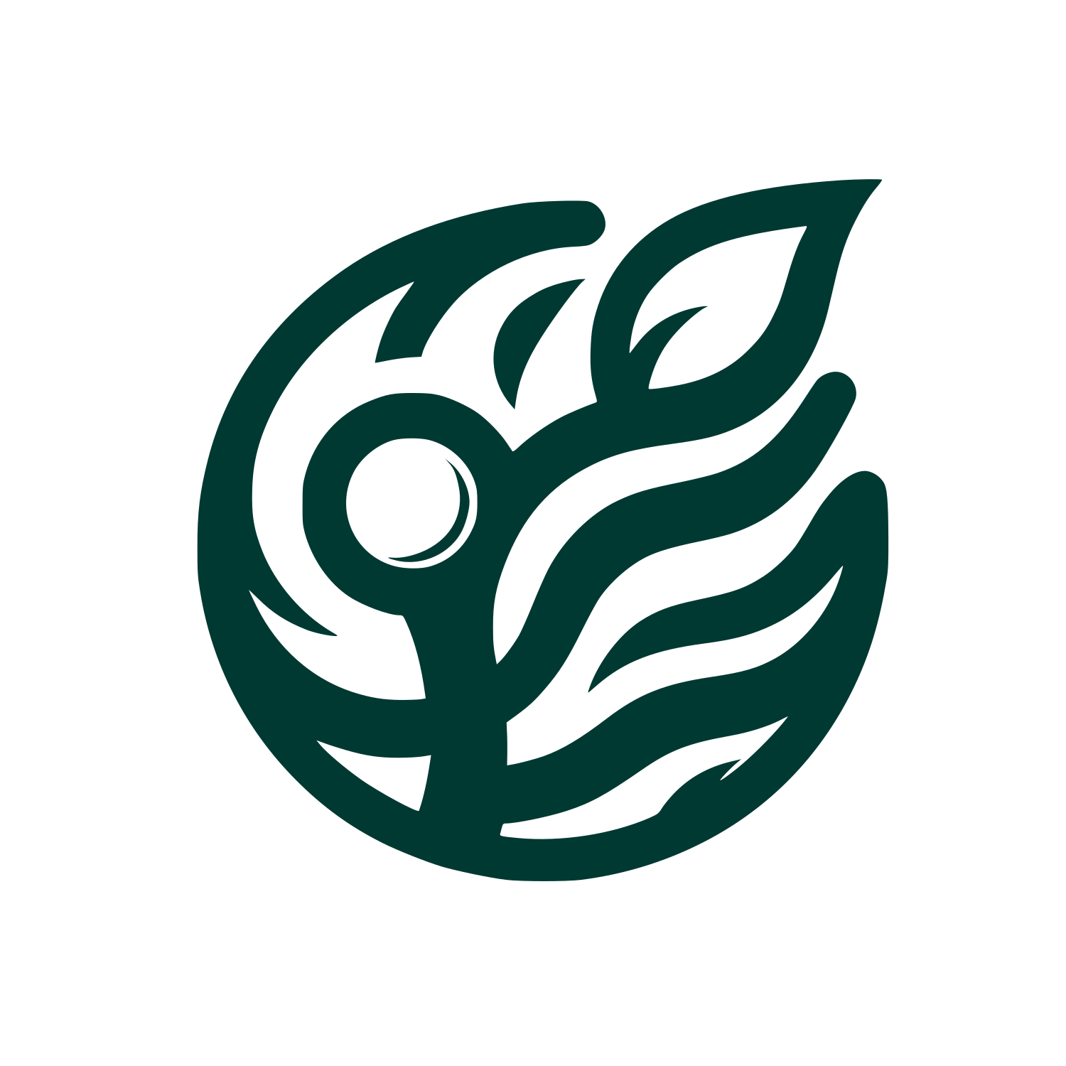 Leaf and Circle Logo #003932