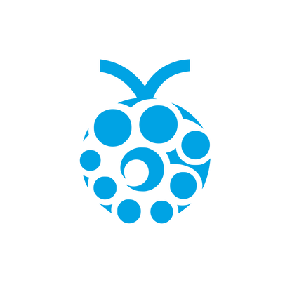 Raspberry Fruit Badge Icon #00a3e4