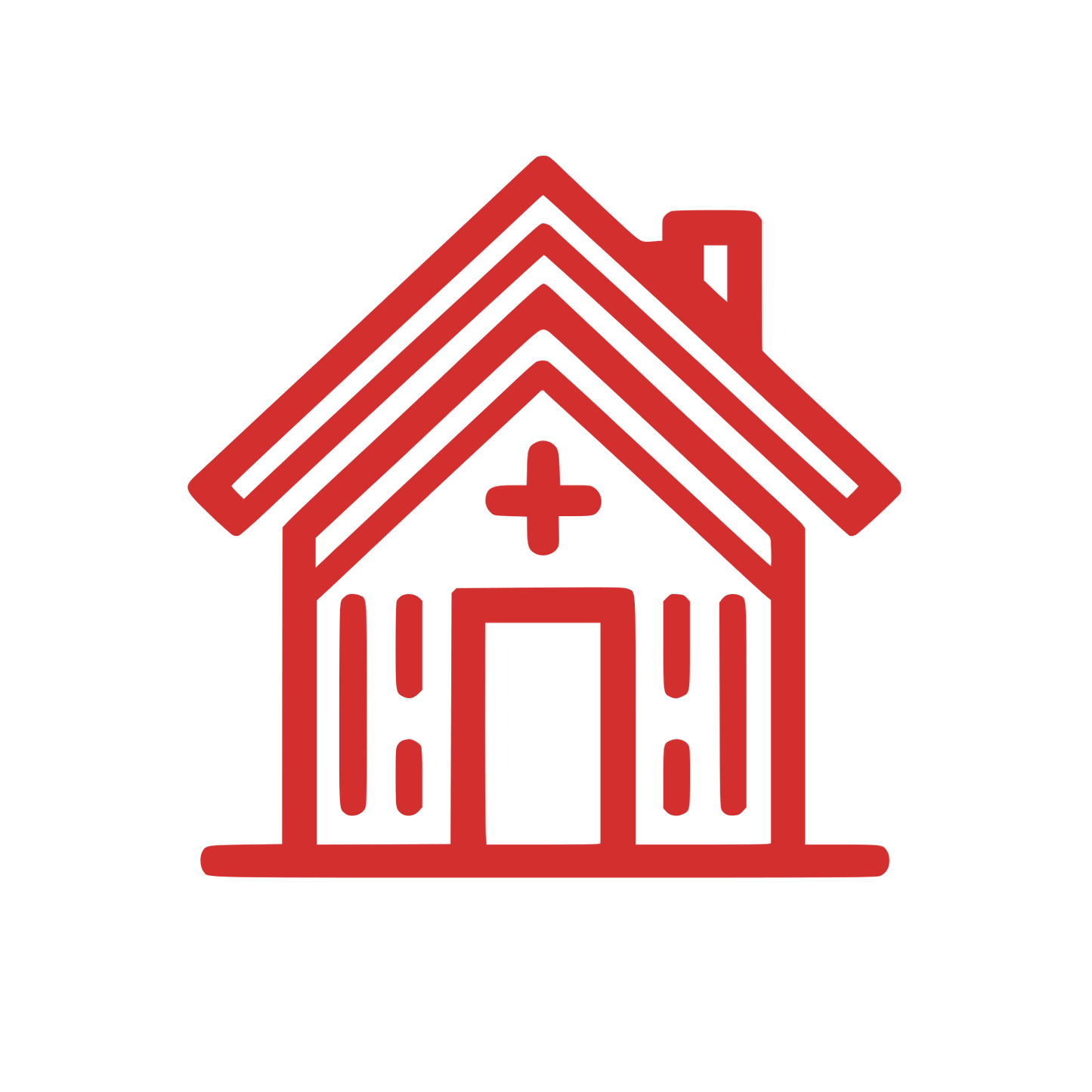 House Cross Sign Logo #D32F2F