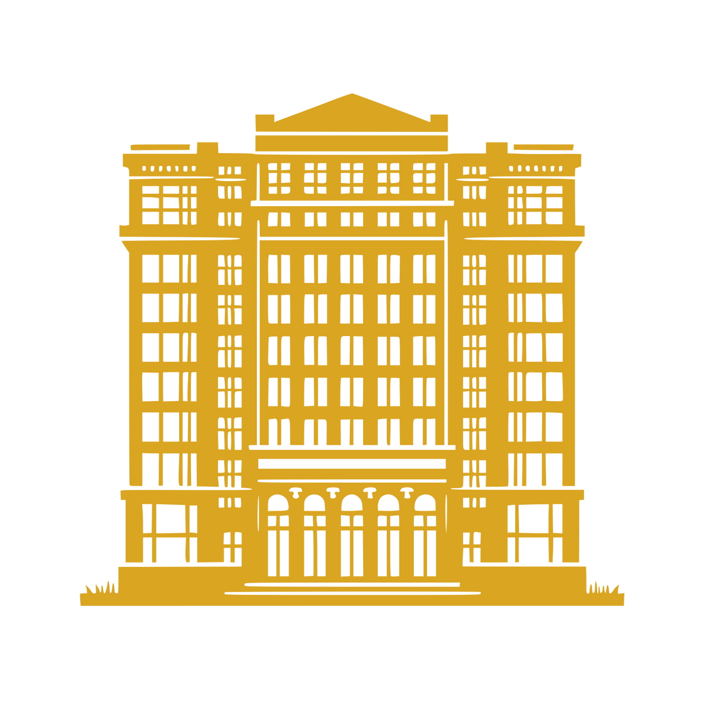 Classical Building Columns Logo #DAA520