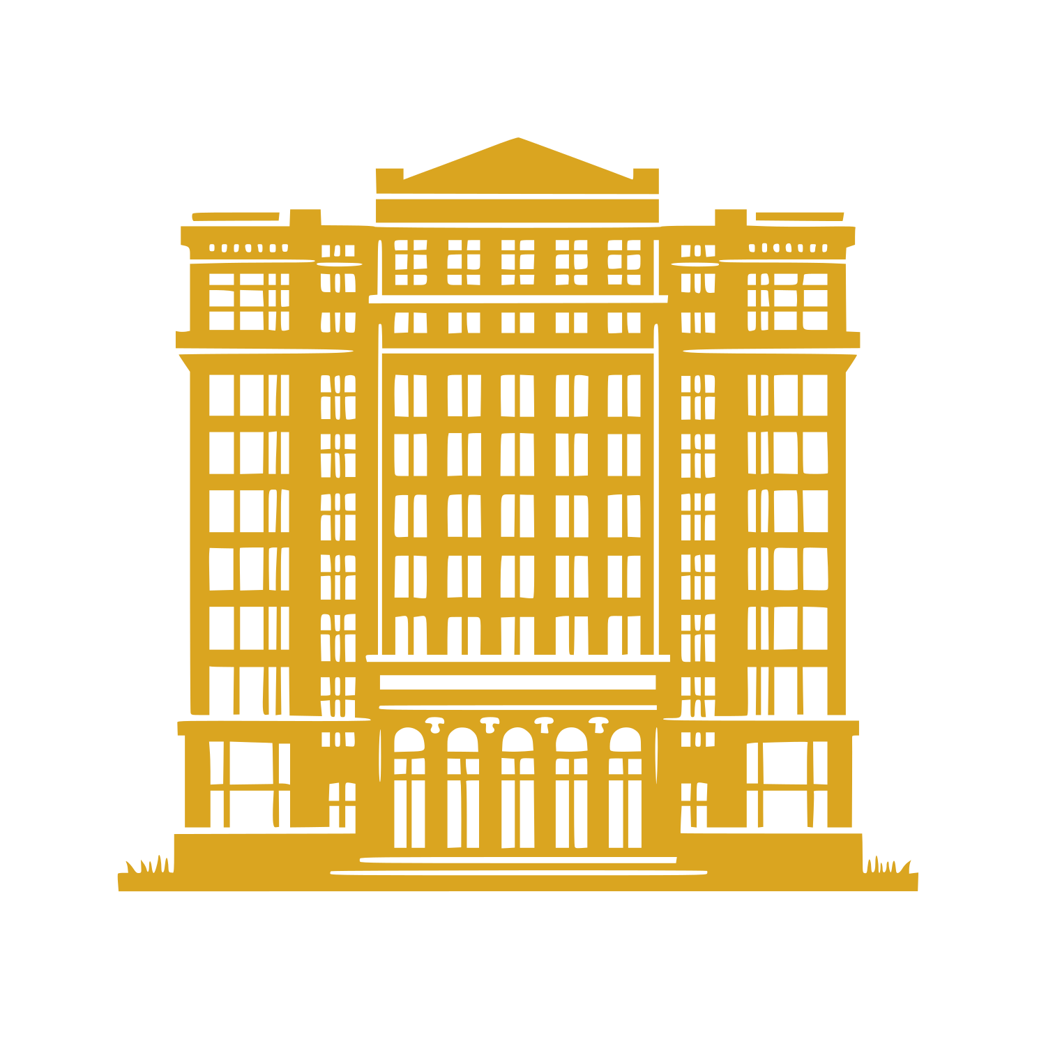 Classical Building Columns Logo #DAA520