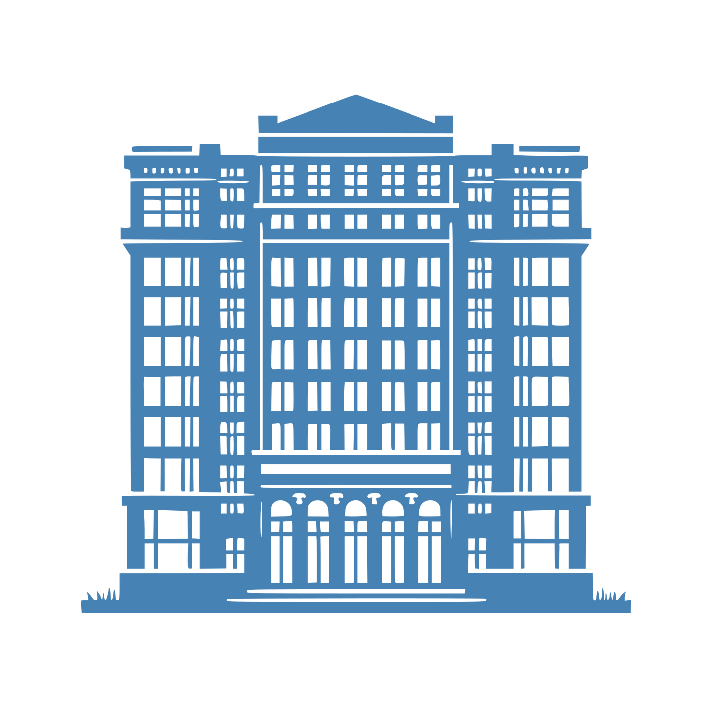 Classical Building Columns Logo #4682B4
