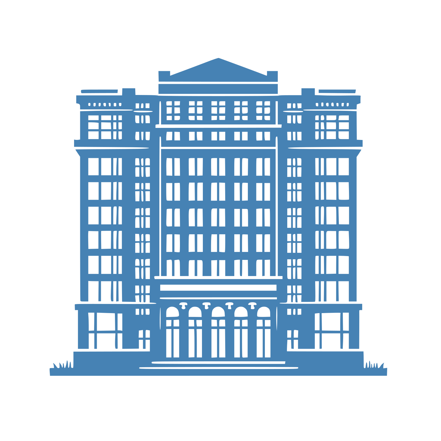 Classical Building Columns Logo #4682B4