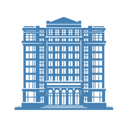 Classical Building Columns Logo #4682B4