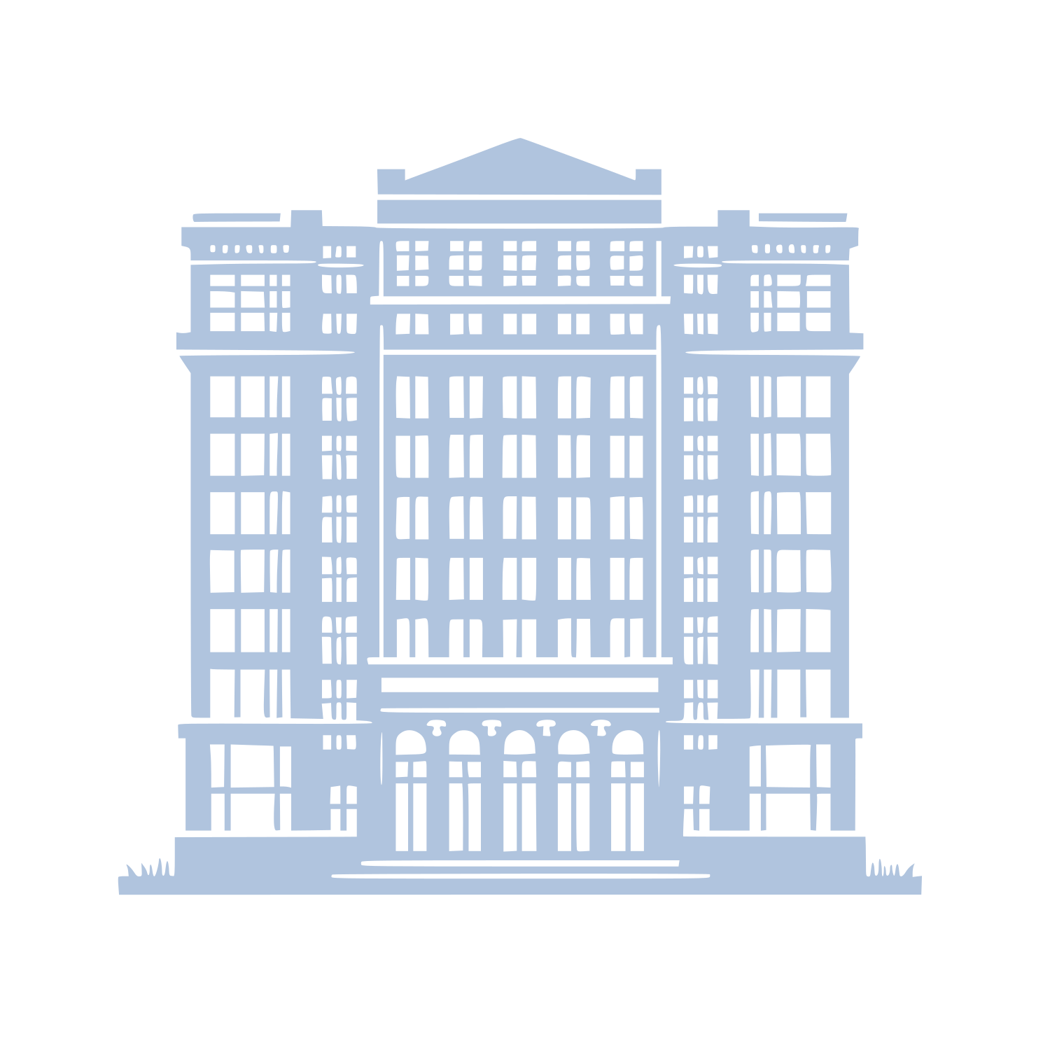 Classical Building Columns Logo #B0C4DE