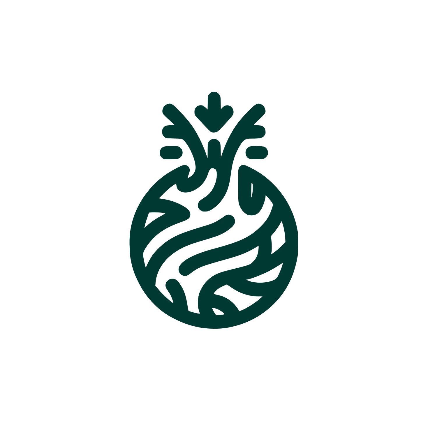 Stylized Pineapple Logo #003932