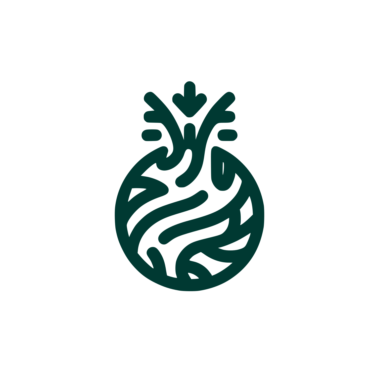 Stylized Pineapple Logo #003932