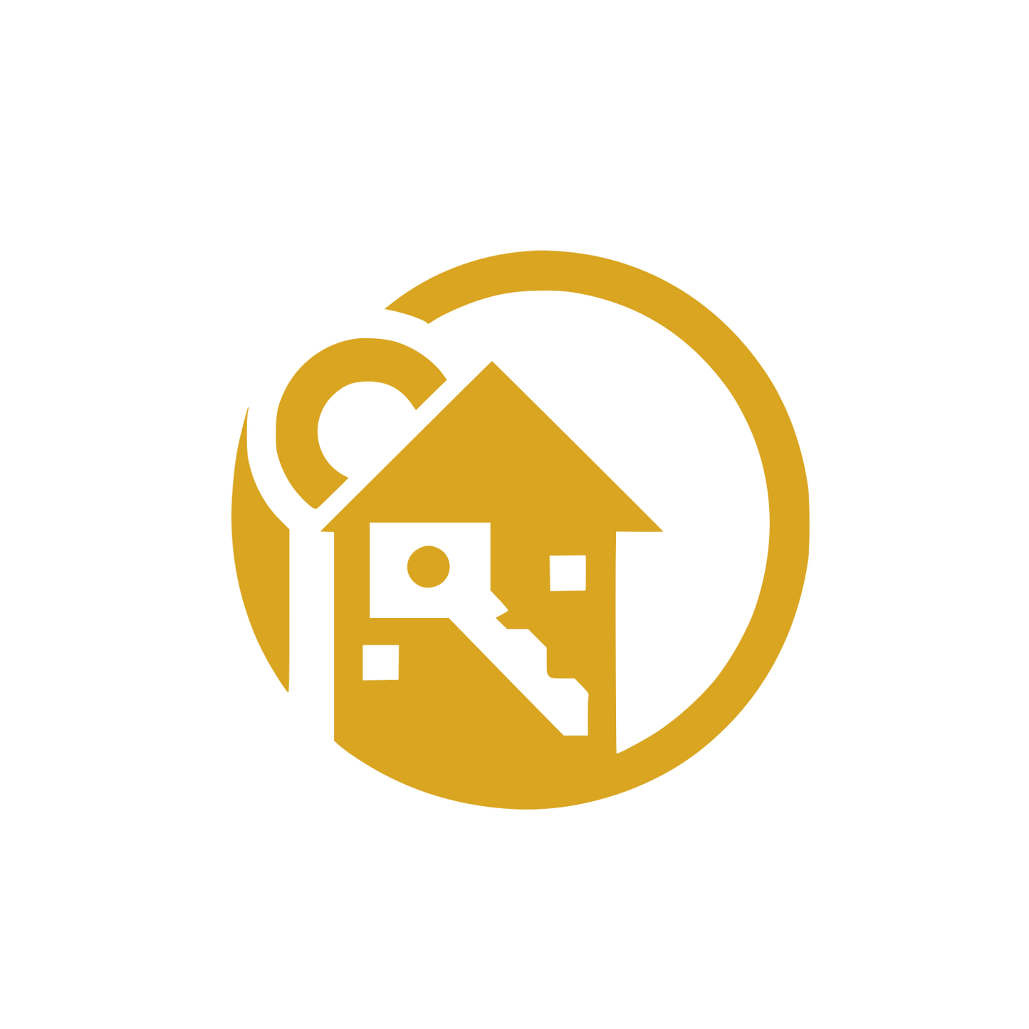 House Keyhole Key Logo #DAA520