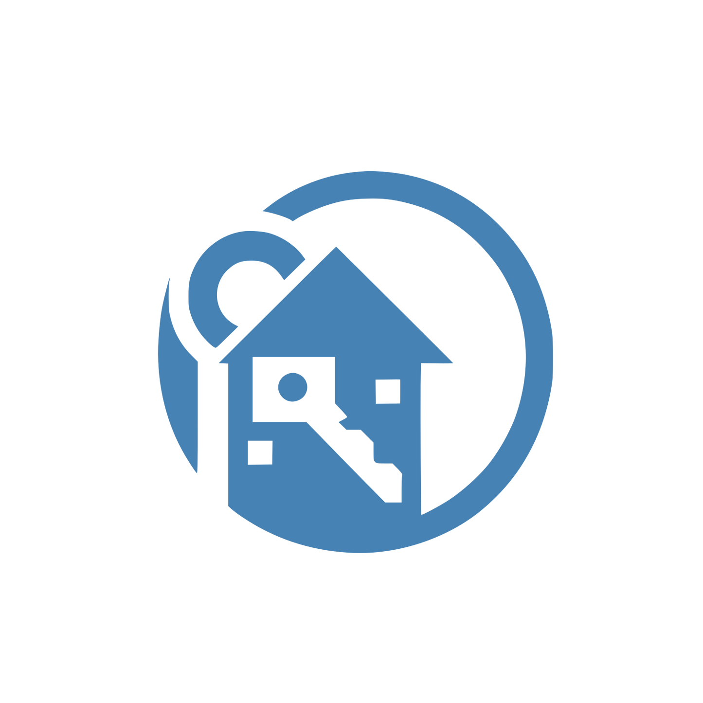 House Keyhole Key Logo #4682B4