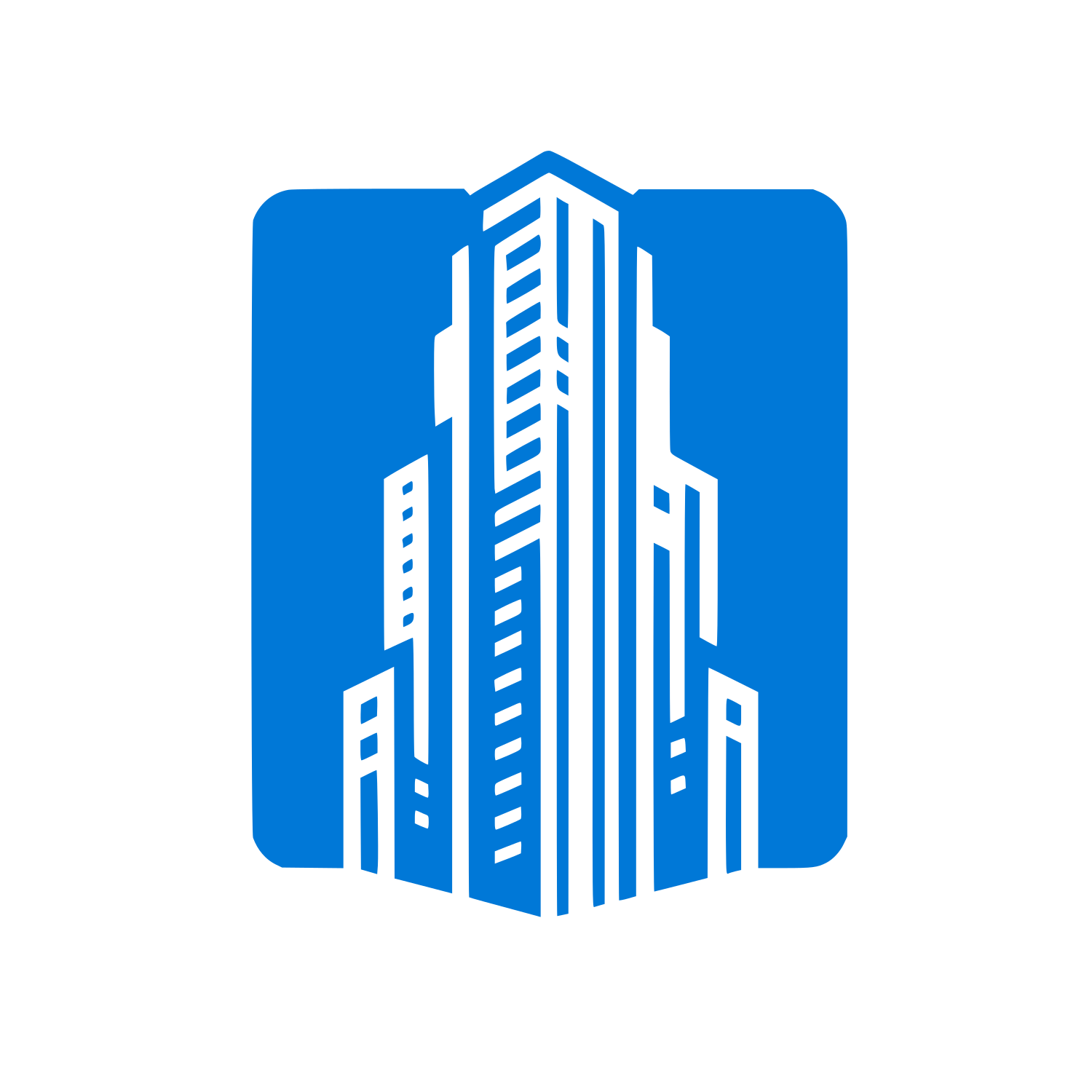 Skyscraper Buildings Logo #0078D7