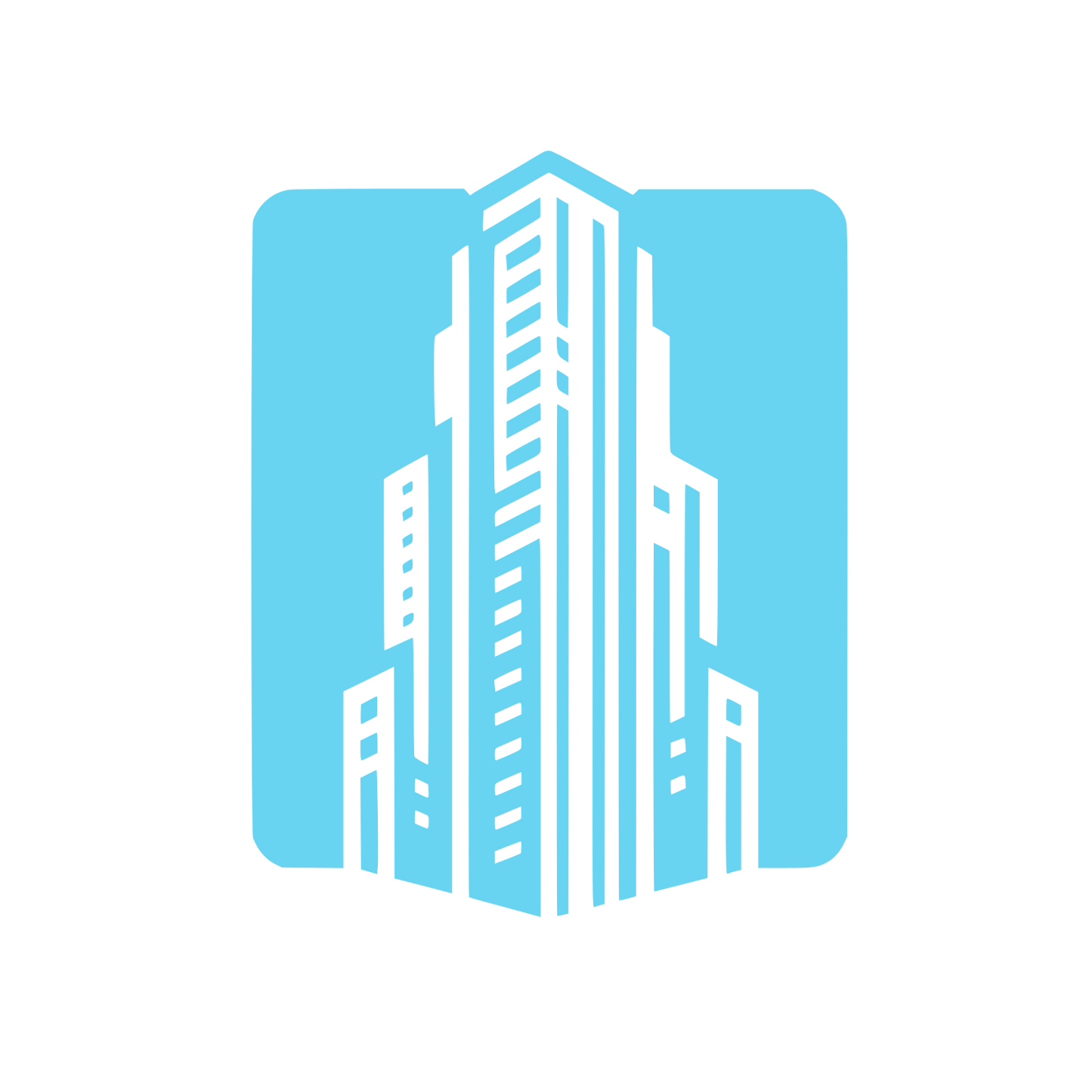Skyscraper Buildings Logo #68D4F1