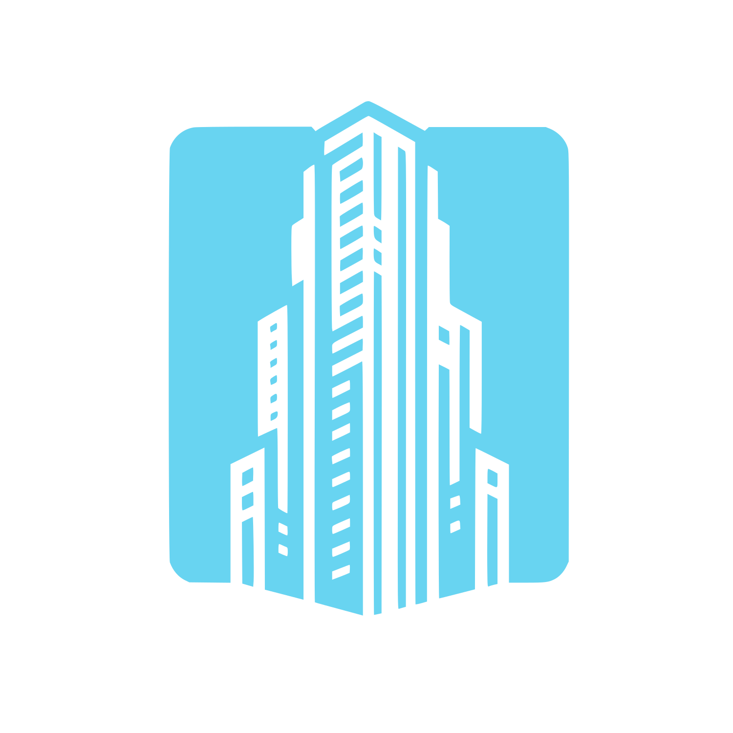 Skyscraper Buildings Logo #68D4F1